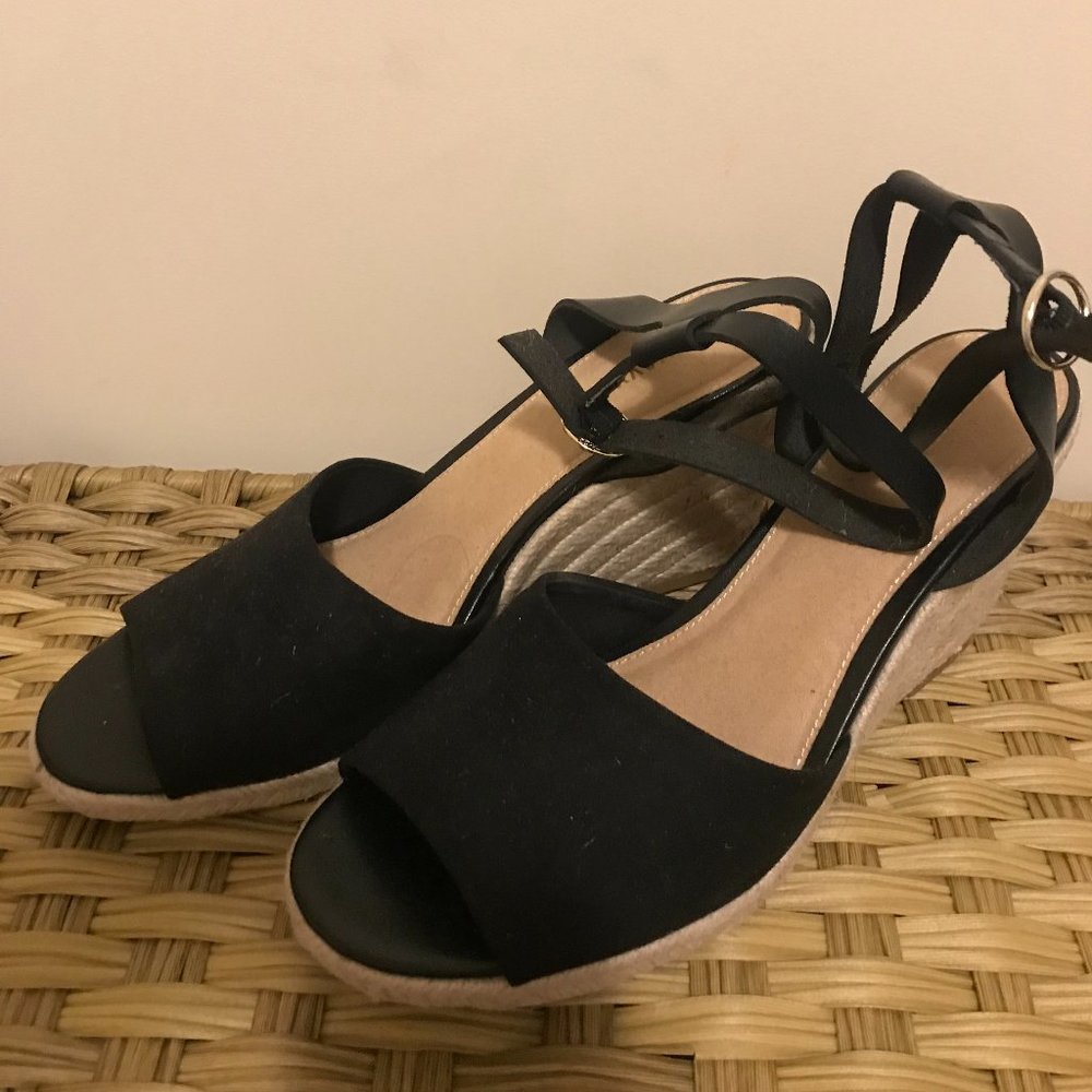 Faux-Suede Wedge Sandals